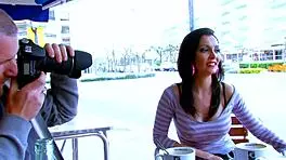 In the cafe, he finds two horny teens with wet pussies ready for sex!