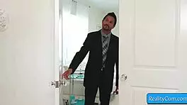 Horny Teen Blonde Sucks Huge Cock