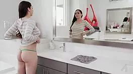 Busty frustrated babe wakes up her bf for a rough anal fuck.