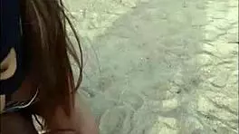 Latina enjoys blowjob on beach leading to anal sex