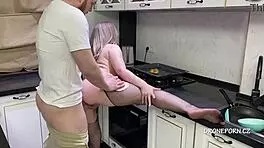 Young Couple Having Anal Sex In The Kitchen