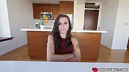 Step bro pounding Kharlie Stone's shaved pussy hard on top