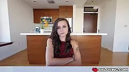 Step bro pounding Kharlie Stone's shaved pussy hard on top