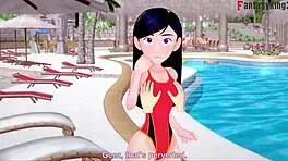 Violet Parr's Emotional Bikini Footjob And Blowjob POV In Incredibles Hentai