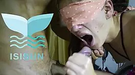 Unknown girl with pigtails is submissive her first time 😊