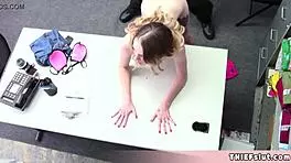 Cute Blonde Shoplifter Offers Her Perfect Pussy For A Quickie