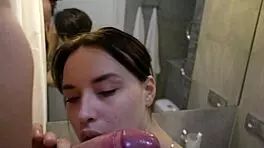 Horny Teen Sucks Rod Deep