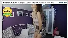 i watch slim brunette teen 18+ dancin and strippin, clothes rippin off her body sweetly.