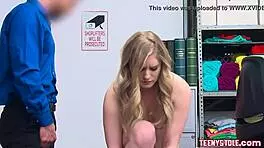 Blonde Shoplyfter With Natural Tits Gets Bent Over And Fucked Hard