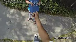 Icy blonde teen gets fucked in back alley