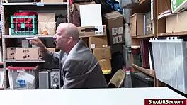 Mall Officer Boldly Fucks Teen 18+ Shoplifter At Work!
