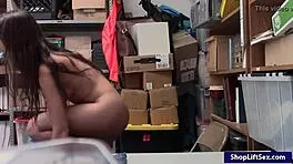 Pretty Shoplifter Lily Adams Gets Twat Ripped with Big Cock in Store