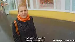 christina teen giving blowjob with glasses 😍