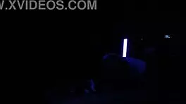 Carrie B feels intense emotions during blacklight sex