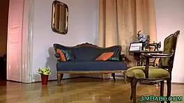 this teen brit rides old man in uniform, blows him while wearing stockings 😈