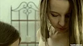 young friends share intimate moments in girl to girl bonding activity