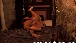 Sexy brunette slut gets anal fucked with big cock