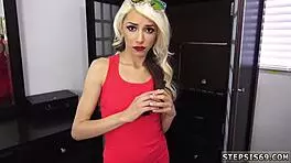 Twins Give Blowjob, Blonde Teen Stretched Anal!