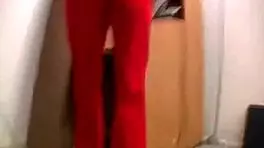 Excited petite babe capri strips, rips clothes, and gives pov handjob