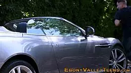 This cute black teen 18+ with big tits is getting jizzed all over her face 😍