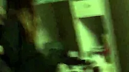 Young woman in dorm gives interracial blowjob