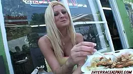 Blonde Slut Takes Double Black Monster Cocks in Wild Threeway