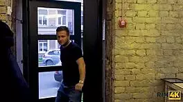 brunette seductress licks my ass to make me hard