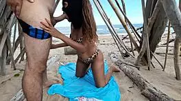 Latina Prostitute Sucks Cock On Beach