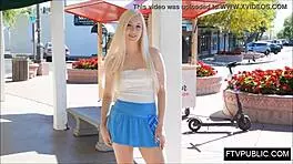 Yo, check this fresh 18 teen flashing her skirt in public streets today!