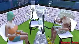 hinata's friend is masturbating at the pool, and i, madara, offer to help by fucking her ass hard