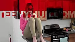 Petite Aften Opal gets inseminated in German reality POV