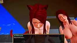 Redhead teen with small tits in my new family 500