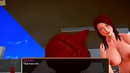 Redhead teen with small tits in my new family 500