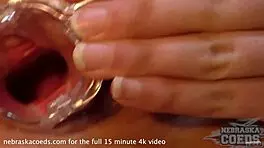 Wow! Teen Blonde Sarah's Pussy Gaped with Speculum in Closeup