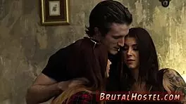 huge cock bondage, dominatrix punishes excited youthful tourists with extreme sex