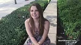 Cutie Gives Quick Blowjob On Stairs