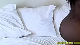 Horny black amateur grinds tight ass, exposes pink pussy in ebony teen shaking