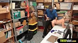 Blonde Shoplifter Roughly Punished And Fucked By Mall Officer In Office