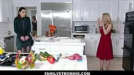 Thanksgiving Orgy: Aften Opal Fucks Mother-In-Law And Teen