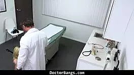 Doctor examines petite teen with blowjob and doggystyle