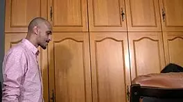 french teen cutie with small tits and shaved pussy takes two big cocks in group anal fun.