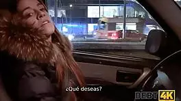 Adorable teen debtor sucks big cock then gets fucked for debt