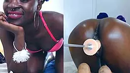 ebony cam girl squirts solo with toys