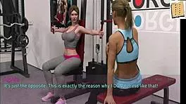 Blonde wife and teen stepmother explore big tits in family fun