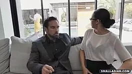 hey, we're teaming up on this hot asian teen in a wild threesome 😈