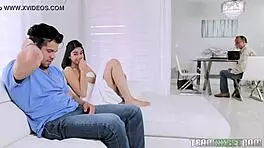 Watch stepbro and stepsis ride his big cock smoothly?