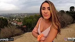 Mackenzie Mace flashes in public then gets rough sex at the hotel!