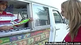 omg, icecream man got me, a student, for anal creampie...