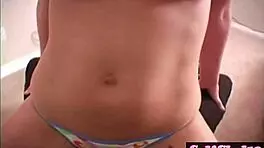 Allie cheerleader teases with big boobs and pussy masturbation in panties