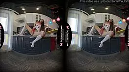 Solo Gal Angel Kriss Masturbates in the Kitchen in Vr.